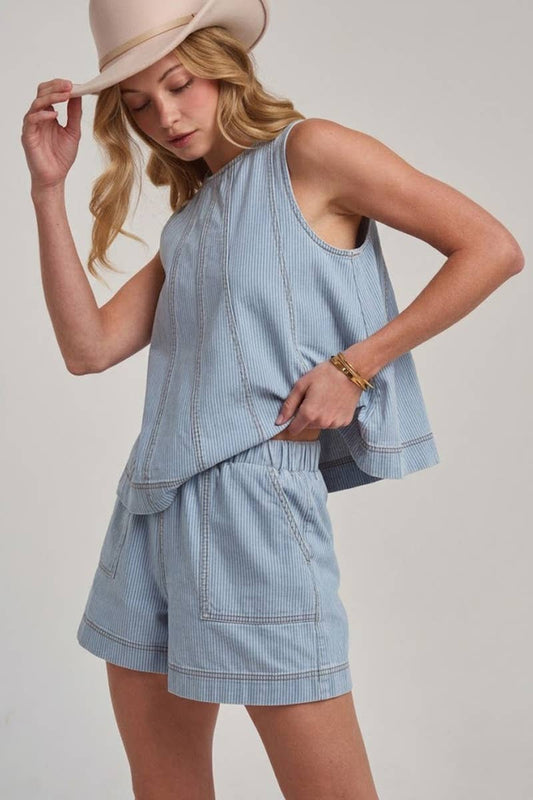 Destiny Denim Short Set