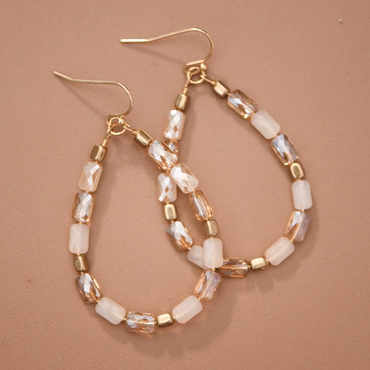 Teardrop Glass Crystal Earrings -