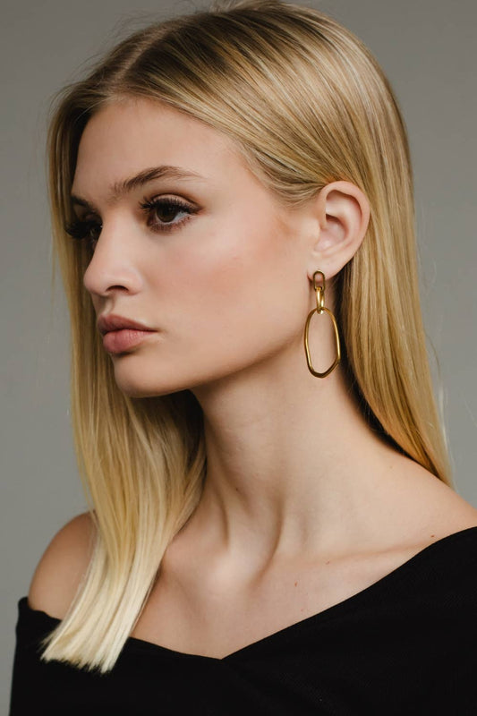 Luxe Gold Abstract Dangle Earrings