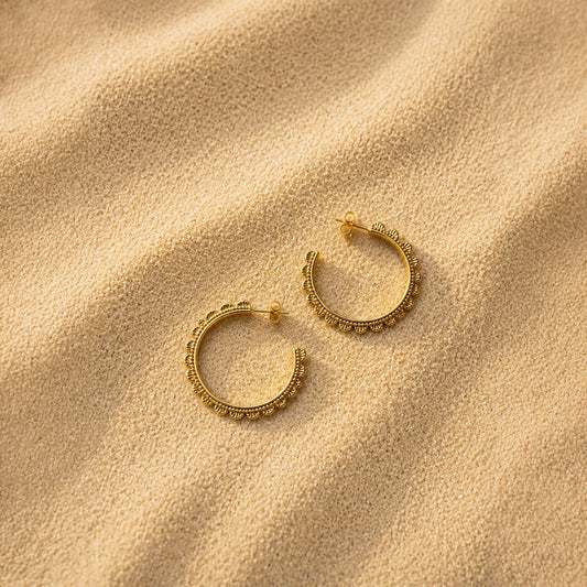 Luxe Gold Scalloped Hoops