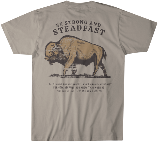Be Strong and Steadfast Buffalo Short Sleeve T-Shirt