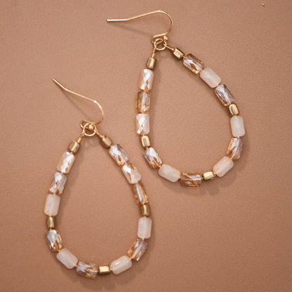 Teardrop  Glass Crystal Earrings -