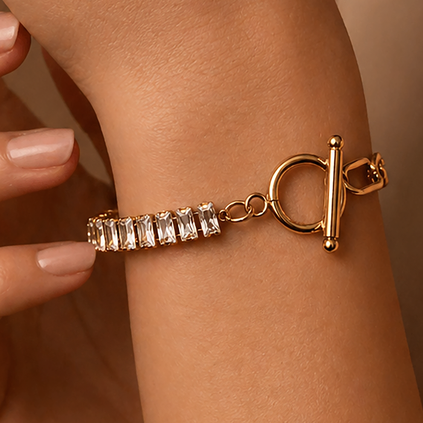 18K Gold Plated & Gem