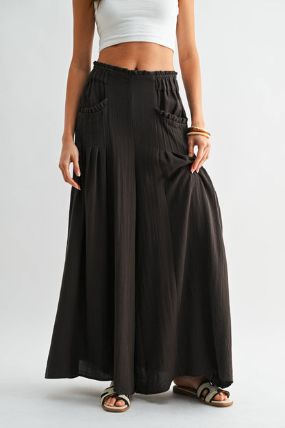 Carrie Wide-Leg Palazzo Brown