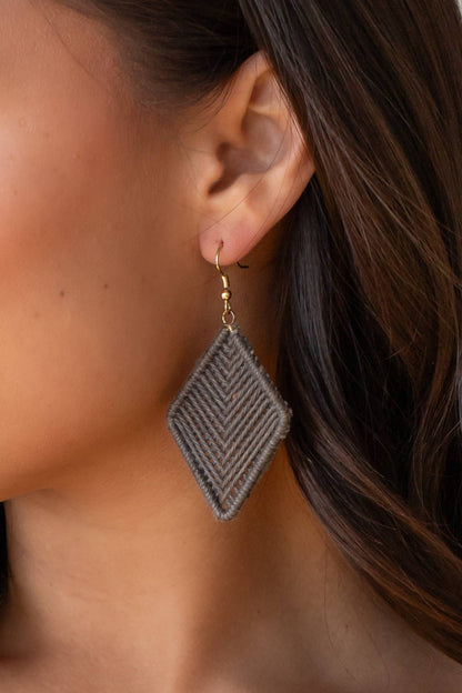 Grace Diamond Crochet Earrings ( Gray )