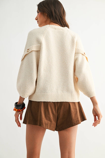 Brittany Button Sleeve Sweater