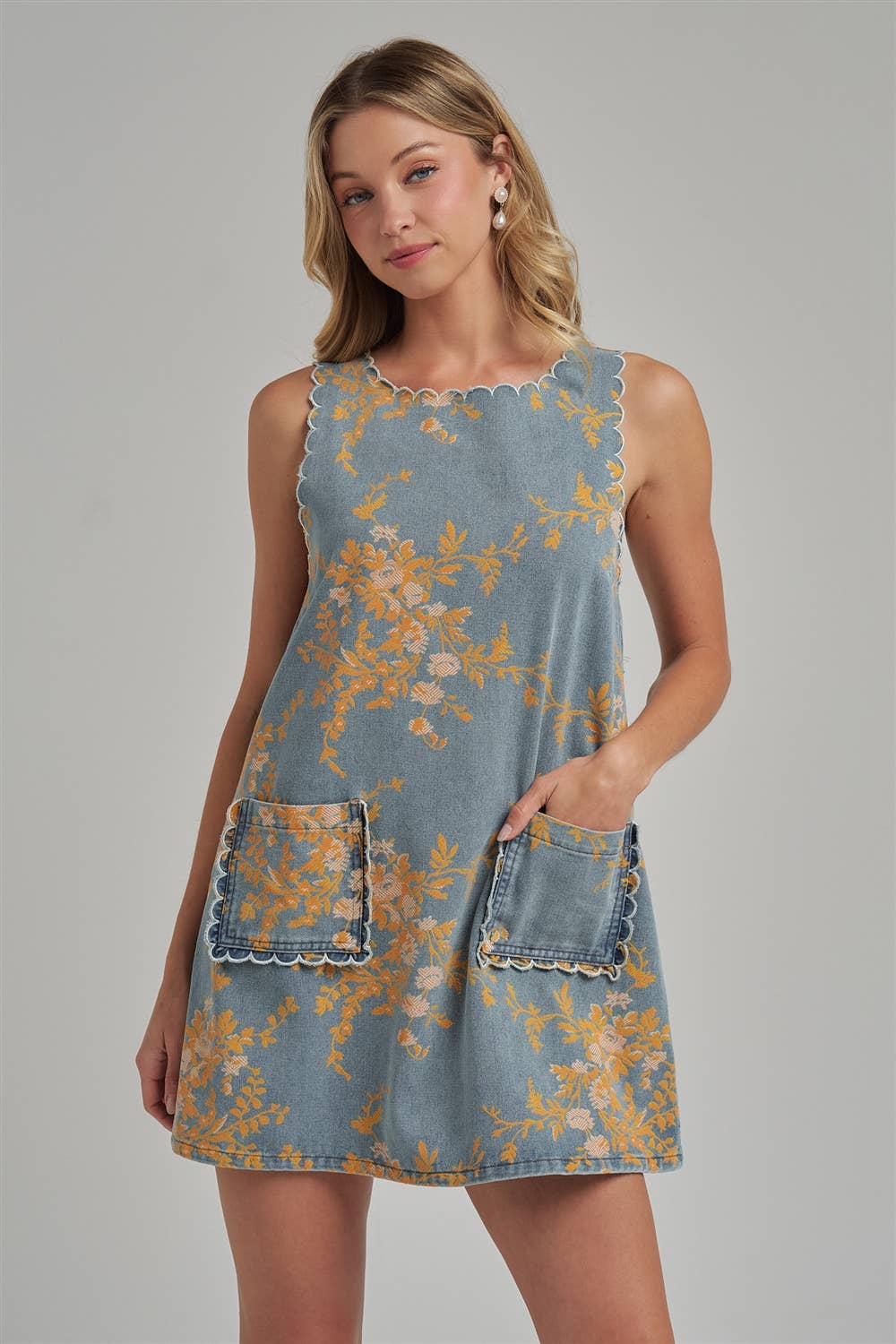 Sidney Scalloped Mini Dress