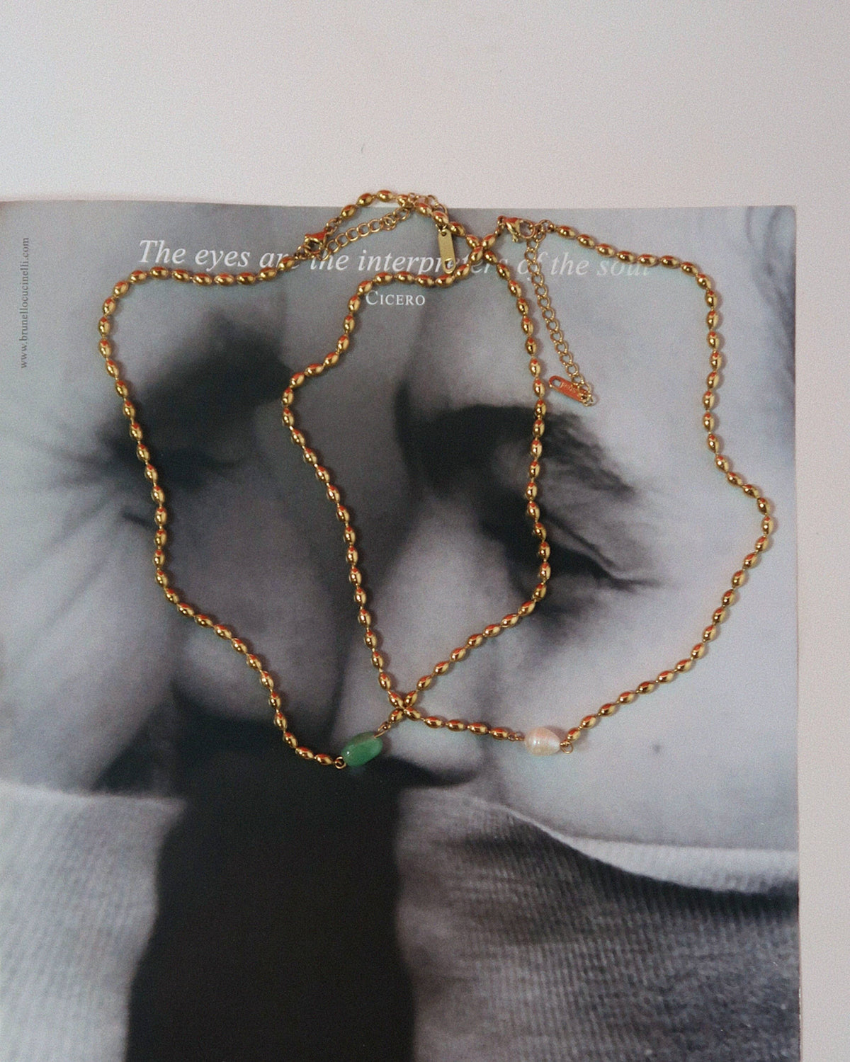 Joey Necklace : Hypoallergenic and Water Resistant (Pearl or Mint)