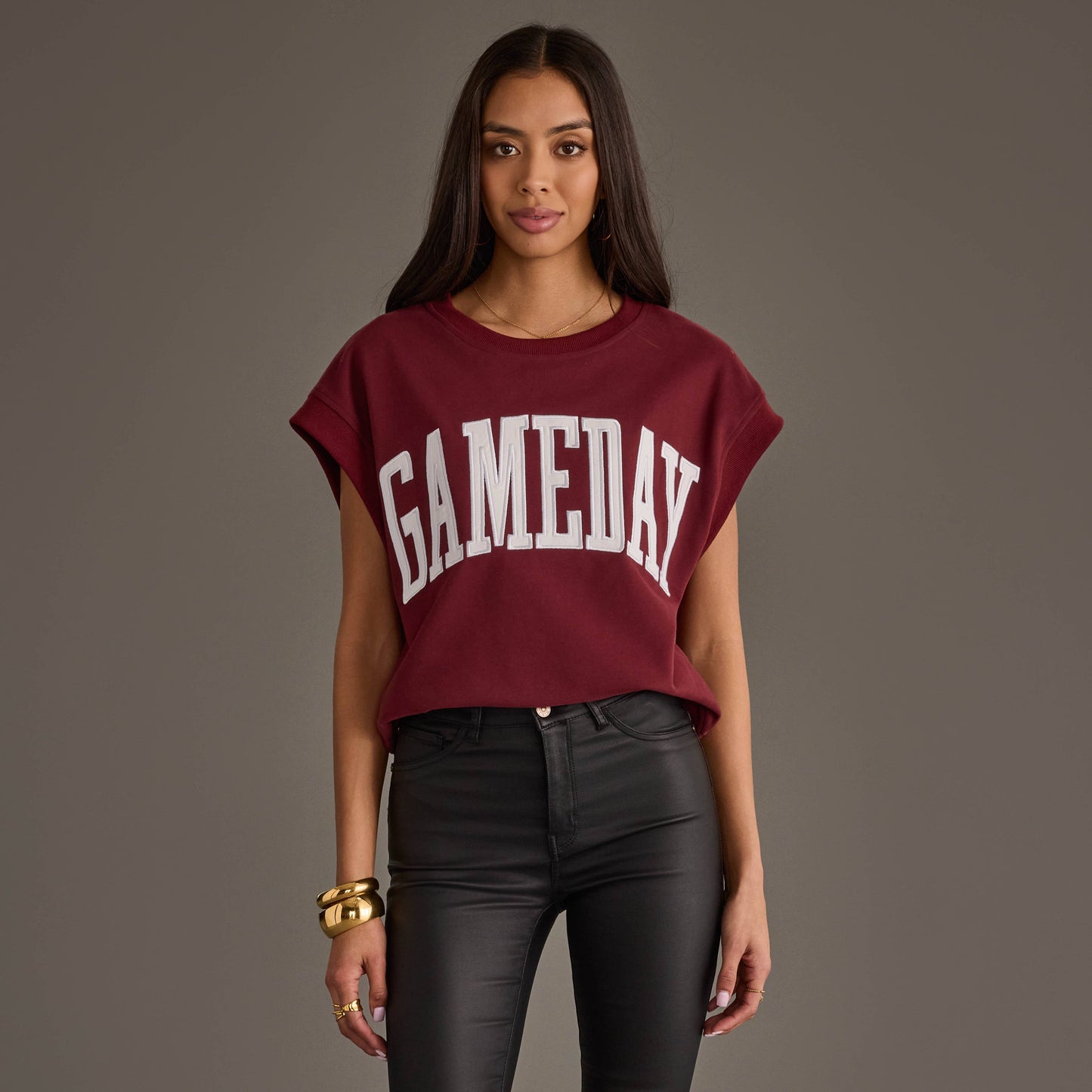Maroon & White Gameday Shortsleeve Sweatshirt