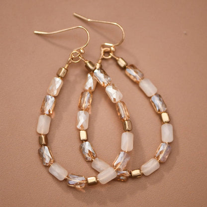 Teardrop  Glass Crystal Earrings -