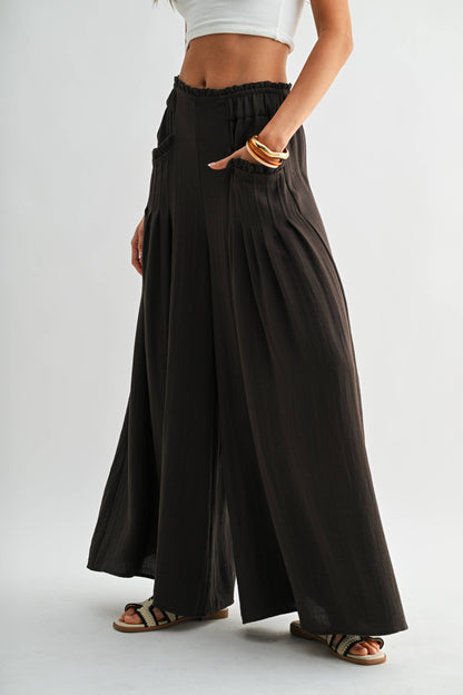 Carrie Wide-Leg Palazzo Brown