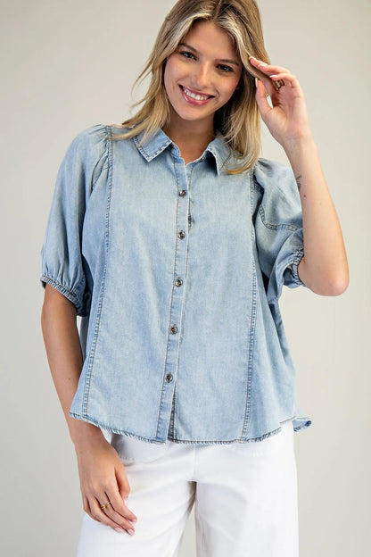 Chambray Tencil Denim Top