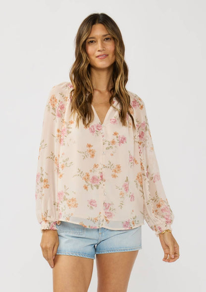 Love stitch Button Blouse