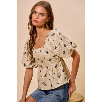 Rose Square Neck Top