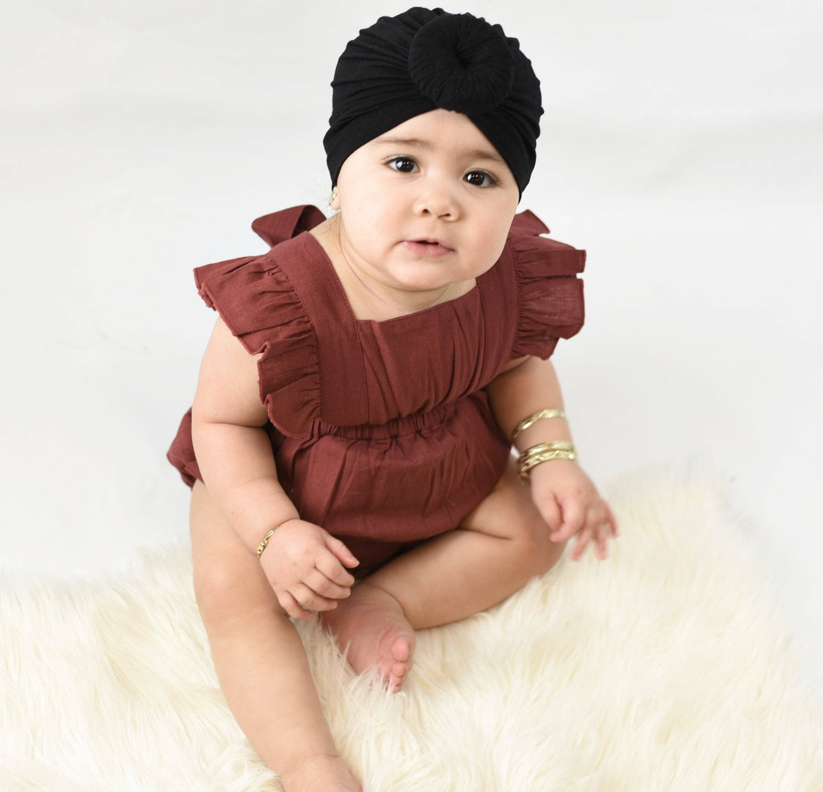 Maroon Ruffled Racerback Romper