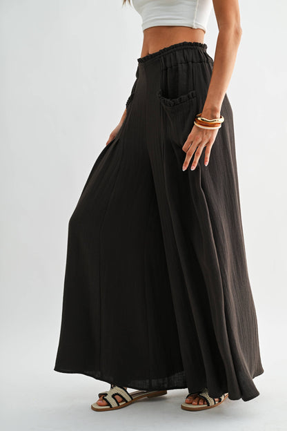 Carrie Wide-Leg Palazzo Brown