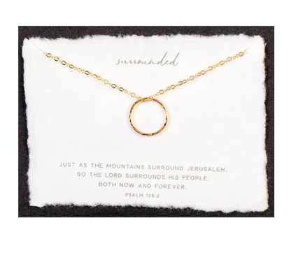 Surrounded | Christian Necklace | Minimal Jewelry | Psalm