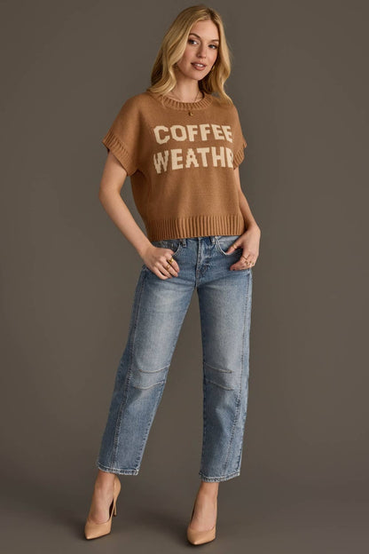 Coffee Weather Short Sleeve Sweater