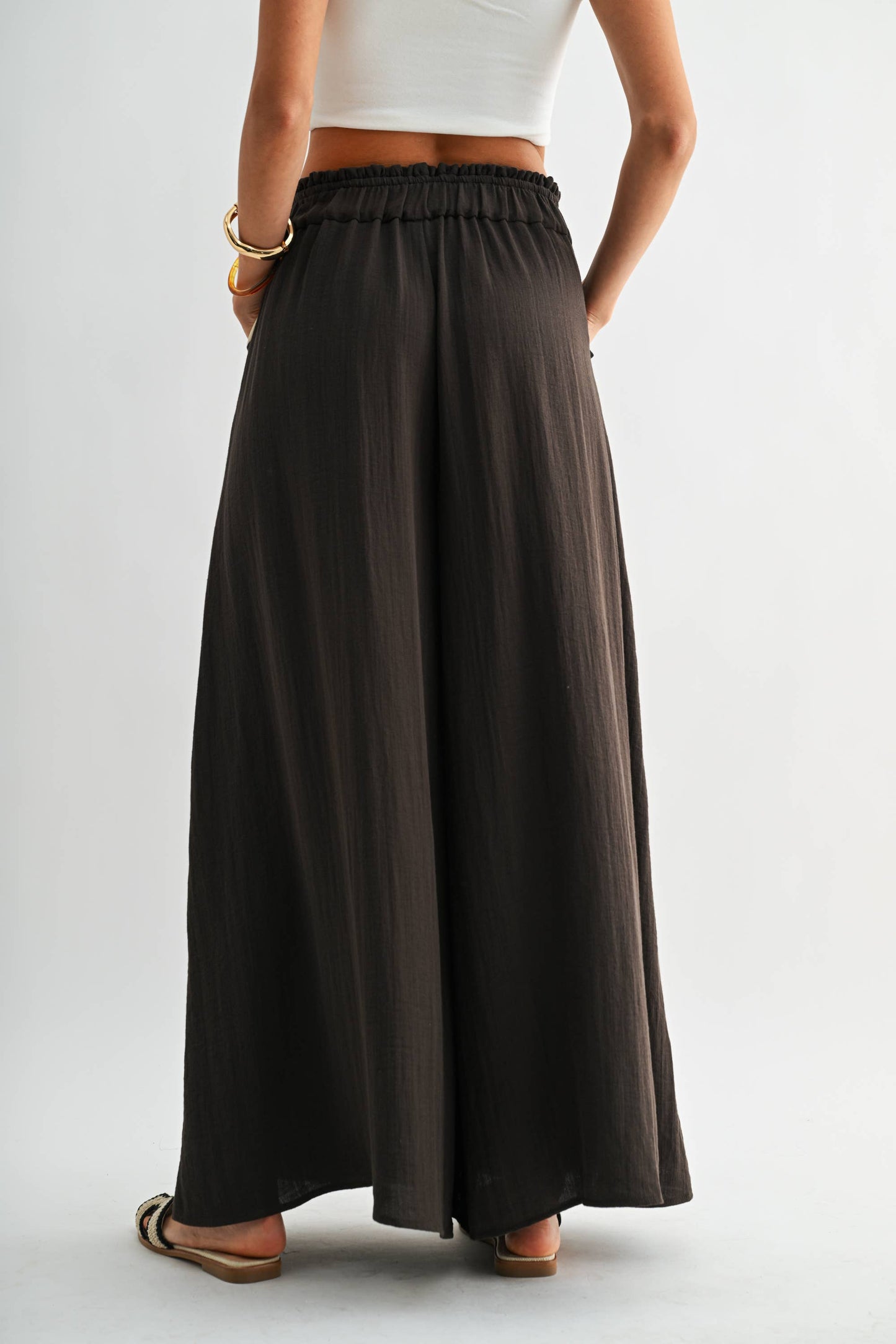 Carrie Wide-Leg Palazzo Brown