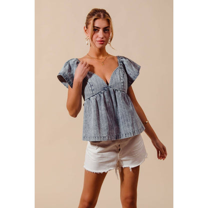 DENIM BABYDOLL TOP