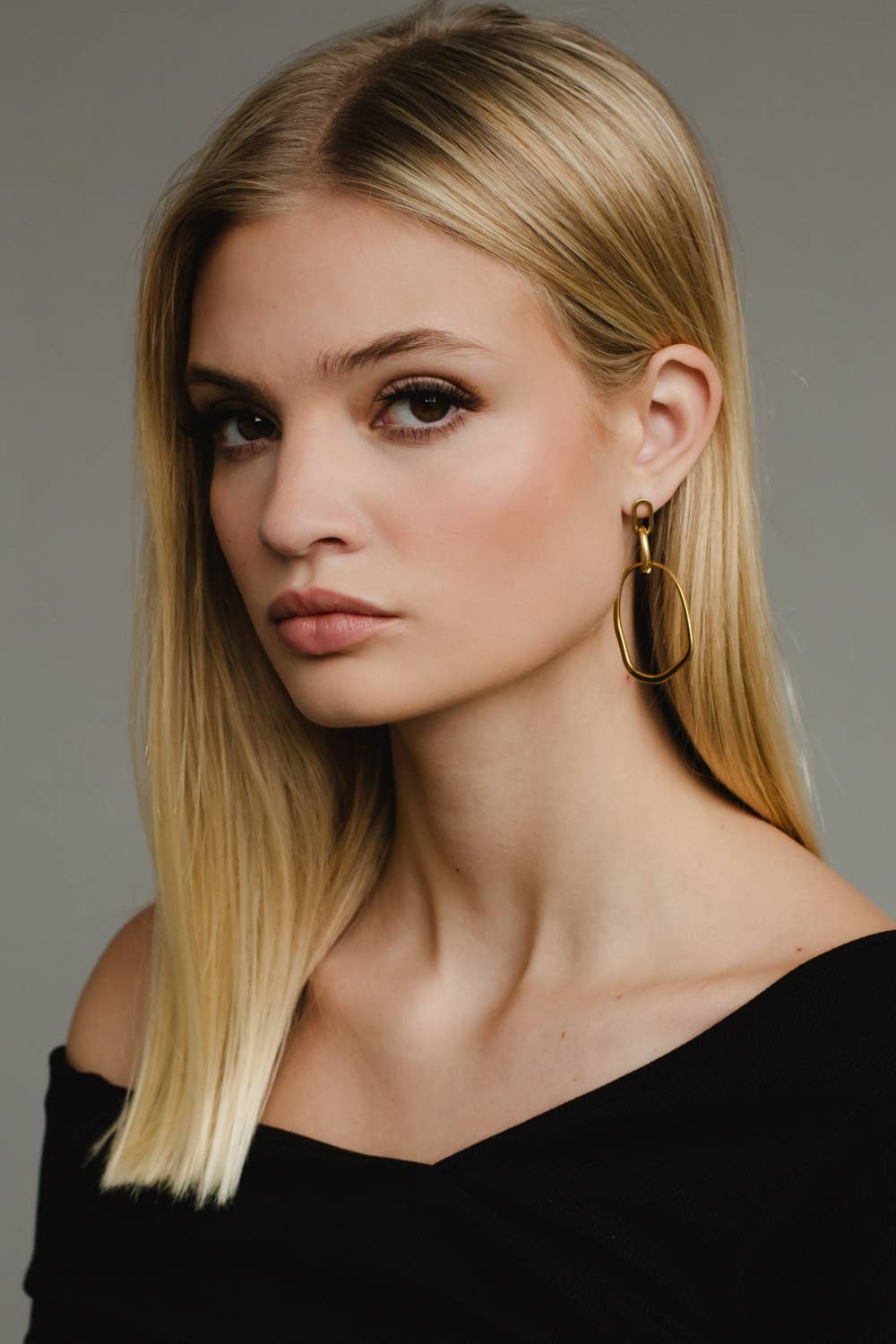Luxe Gold Abstract Dangle Earrings