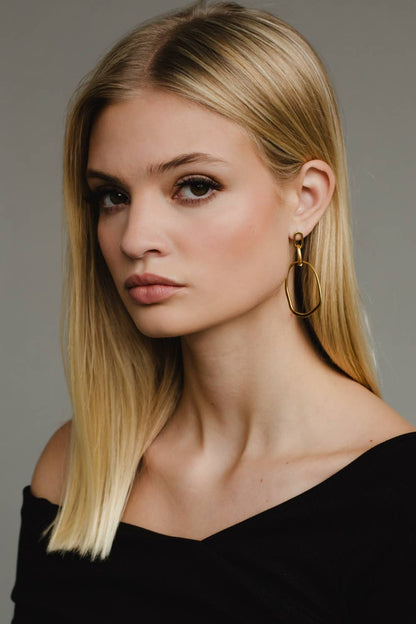 Luxe Gold Abstract Dangle Earrings