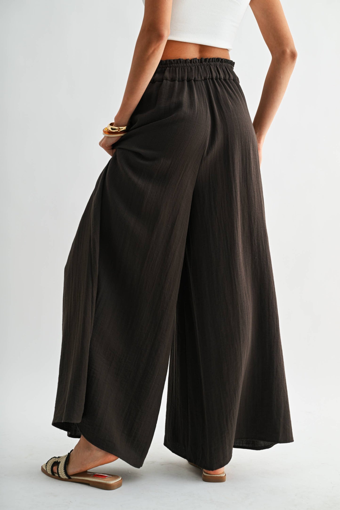 Carrie Wide-Leg Palazzo Brown