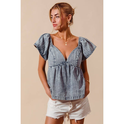 DENIM BABYDOLL TOP