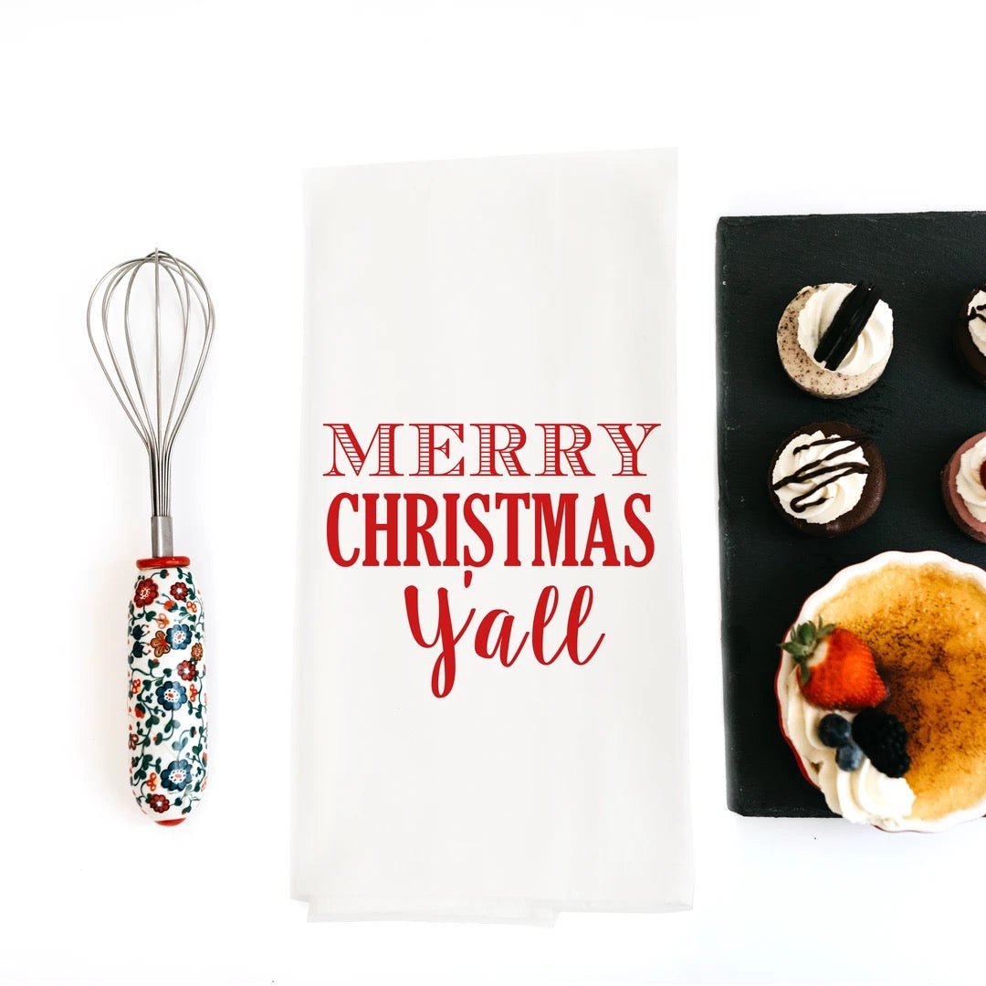 Merry Christmas Y'all | Tea Towel