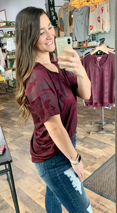 Taylor Suede V-Neck (Mahogany)