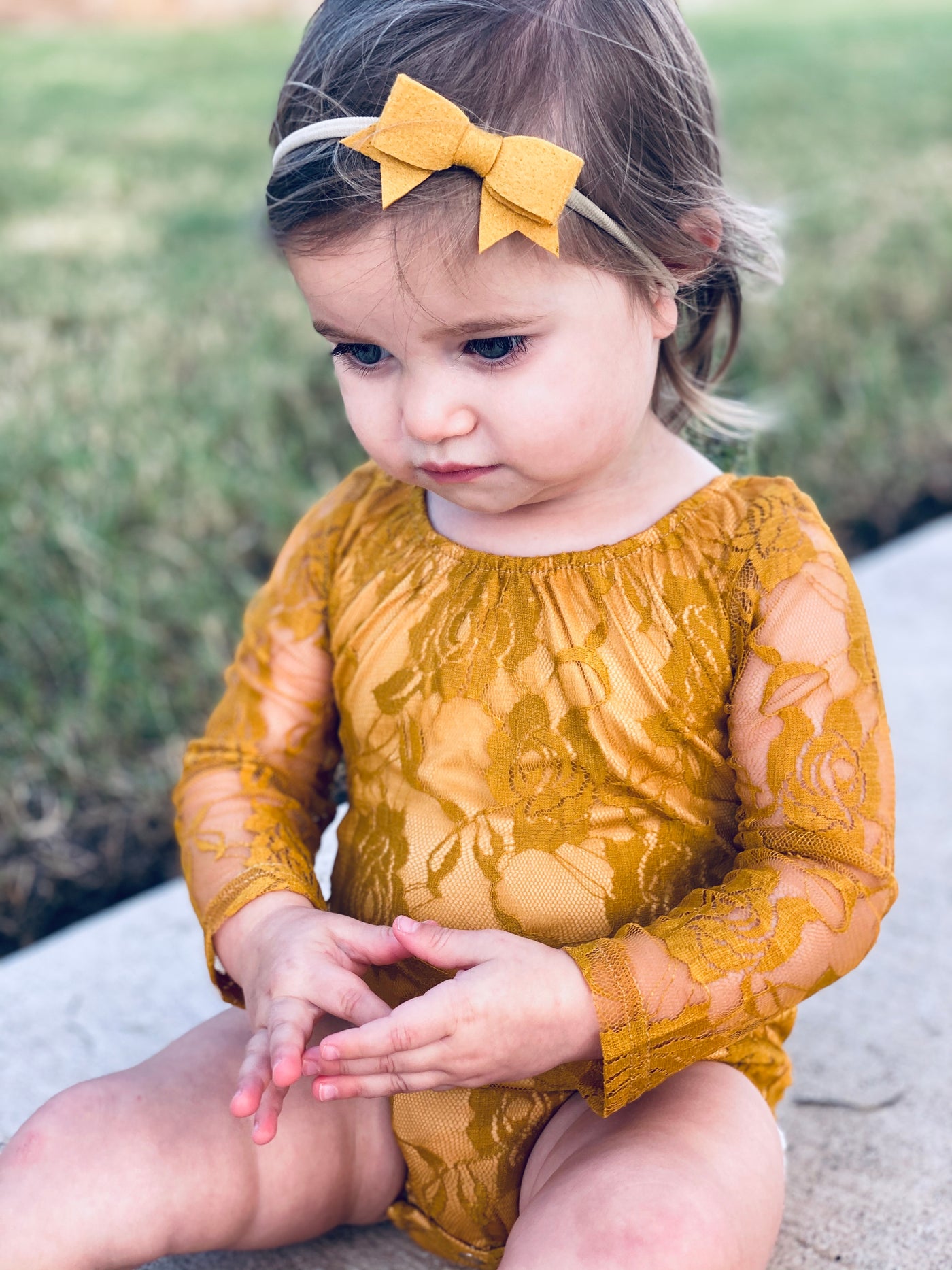 Lace Leotard | Mustard